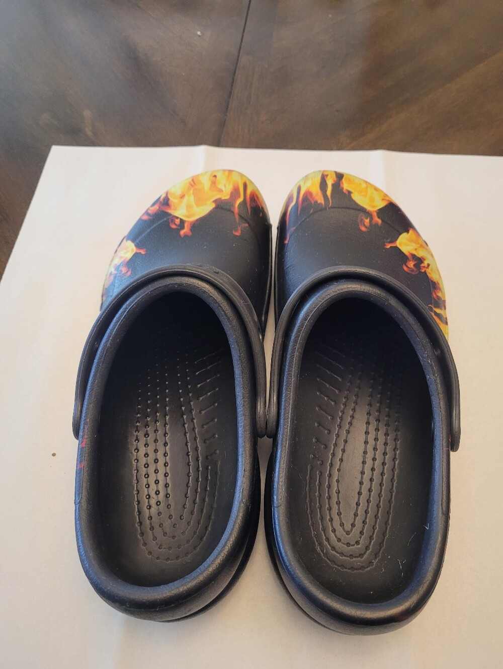 Unisex Crocs  Men's (10) Women's (12) Black Flame Crocs - Comfortable - Picture 5 of 8